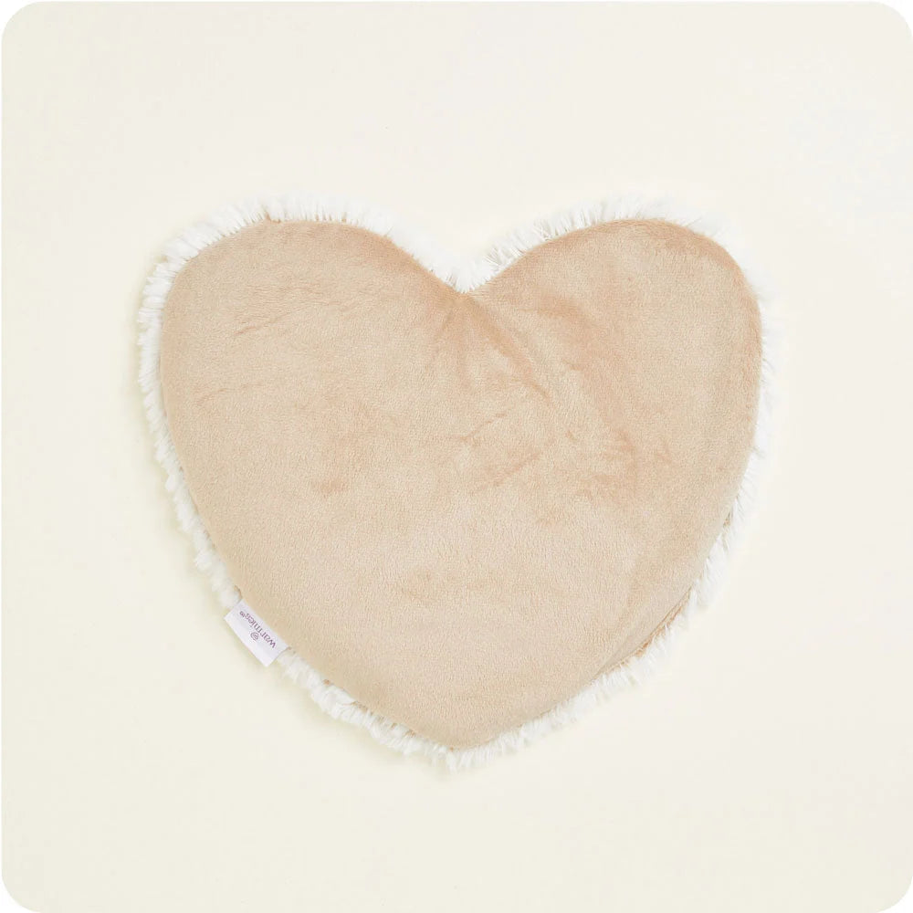 Marshmallow Brown Heart Heat Pad Warmies