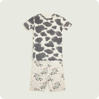 Black and White Cow Shorties Pajamas