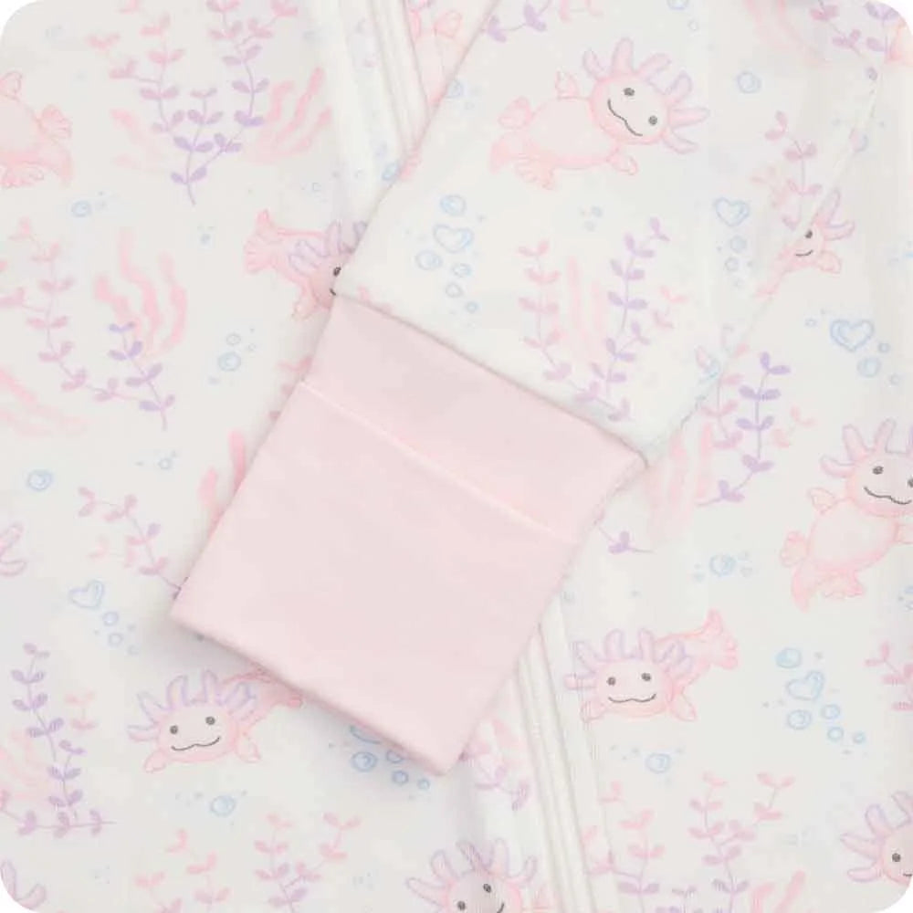 Pink Axolotl Footie Pajamas